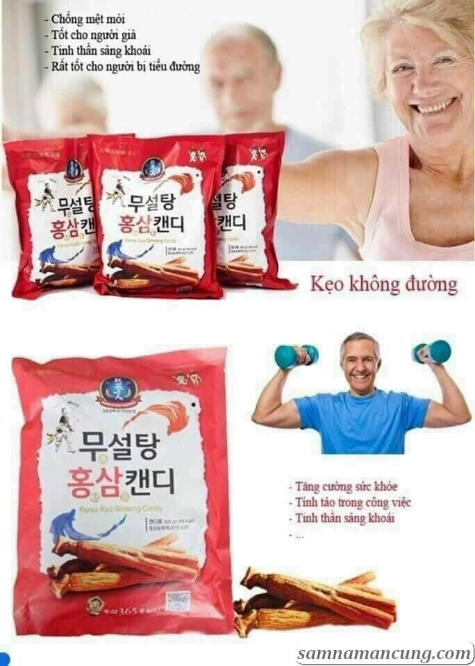 Kẹo Hồng Sâm Không Đường 365 - 1 Gói 500g