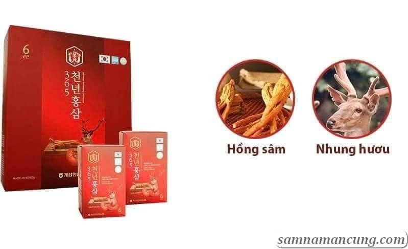 Nước Hồng Sâm Nhung Hươu Linh Chi Hàn Quốc 365 - 20 Gói