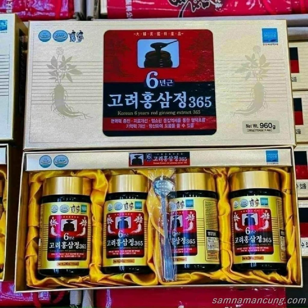 CAO HỒNG SÂM CÔ ĐẶC 365 HÀN QUỐC 4 Lọ× 240G