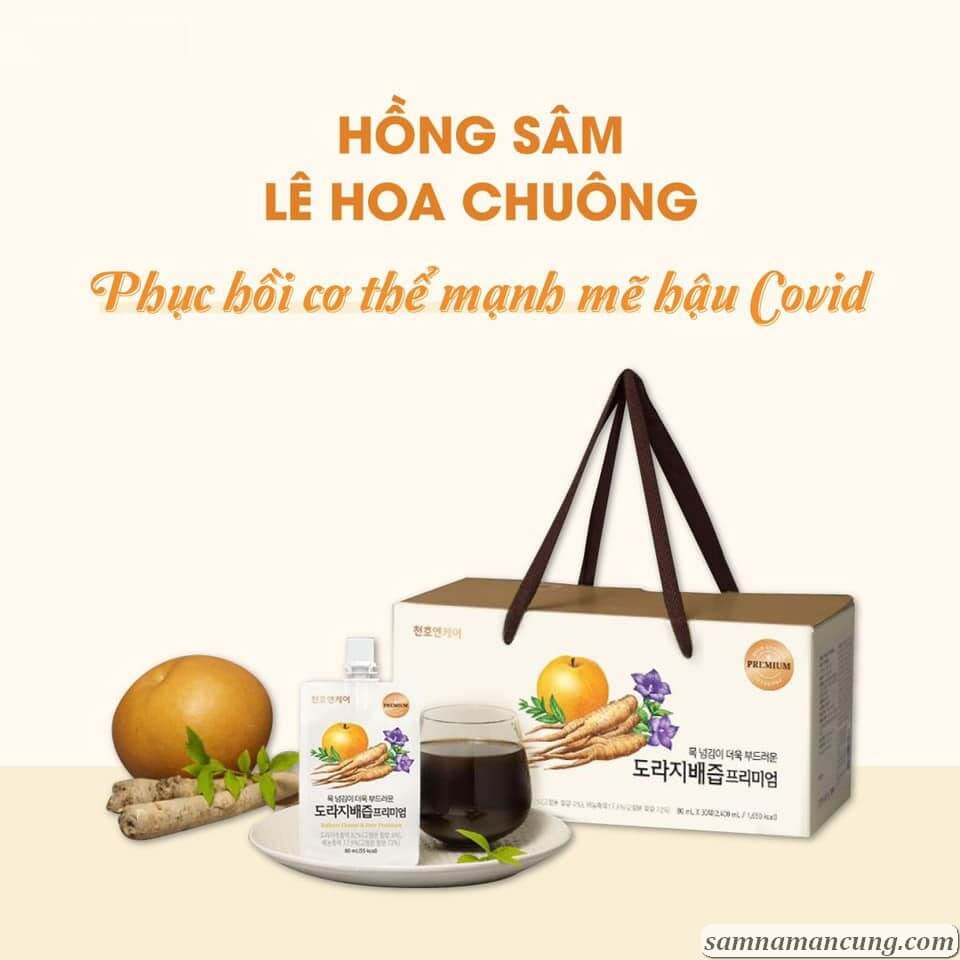 Nước Hồng Sâm Hoa Lê Chuông Chunho Người Lớn - Hộp 30 Gói