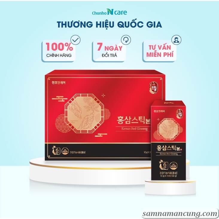 Nước Hồng Sâm Đỏ Chunho Ncare Cô Đặc Thượng Hạng Cho Nam Và Nữ - Hộp 30 Gói