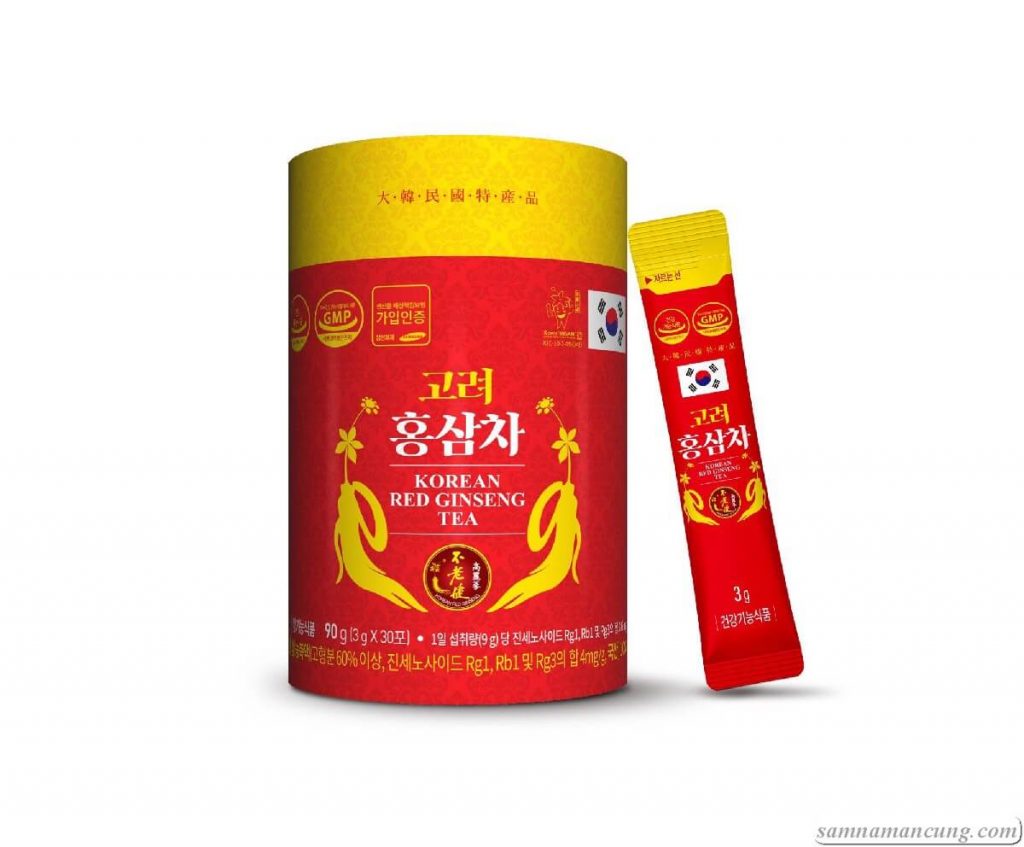 Trà Hồng Sâm Korean Red Ginseng Tea hộp tròn 30 gói