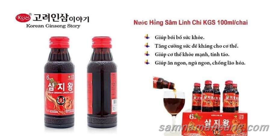 Nước hồng sâm linh chi KGS (100ml x 10chai)