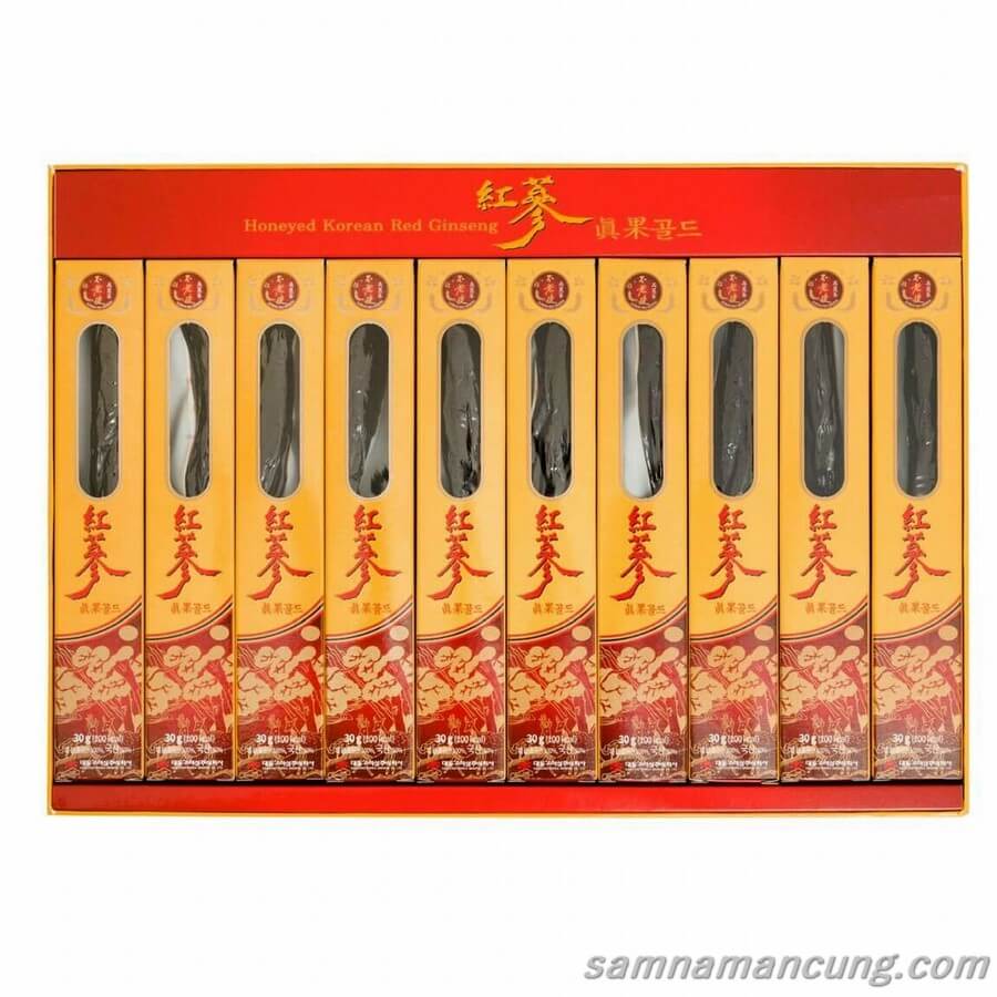 Hồng sâm nguyên củ tẩm mật ong 300gram Daedong