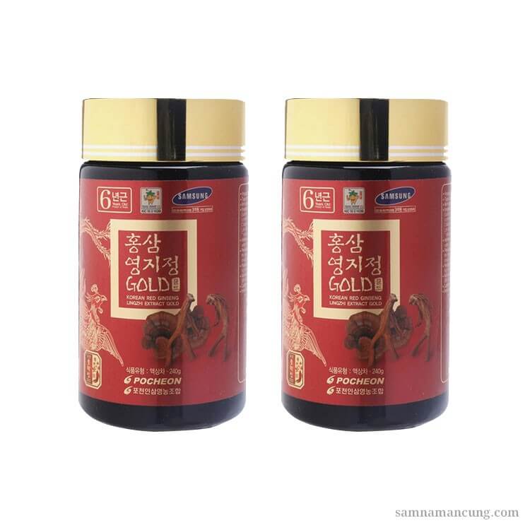 Cao hồng sâm linh chi Pocheon Hàn Quốc 2 lọ x 240gr