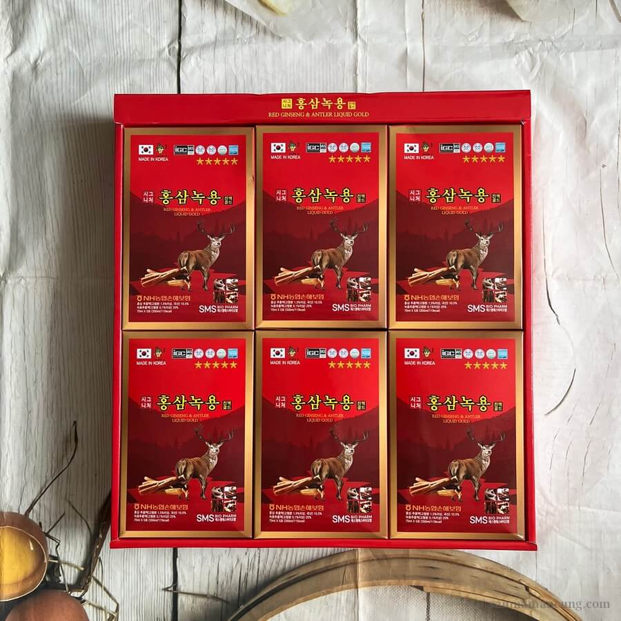 Nước Hồng Sâm Nhung Hươu Gold Hộp 30 Gói